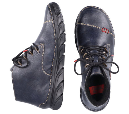 Ghete casual, dama, RIEKER, 55002-14 bleumarin, piele ecologica